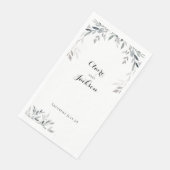 Zwarte en witte zilver Eucalyptus Greenery Servet (Hoek)