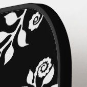  zwarte en witte zilveren zilverzwammels pickleball paddle (Links Detail)