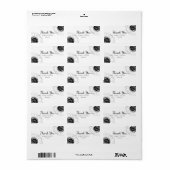 Zwarte en Witte Zonnebloem Dank u voor de tags Etiket (Full Sheet)