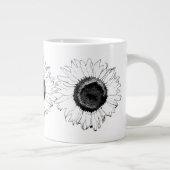 Zwarte en witte zonnebloem extra grote beker (Rechts)