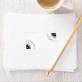 Zwarte en witte zonnebloemen etiket (Insitu)