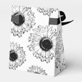 Zwarte en Witte Zonnebloemen Partij Bedankdoosjes (Achterkant)