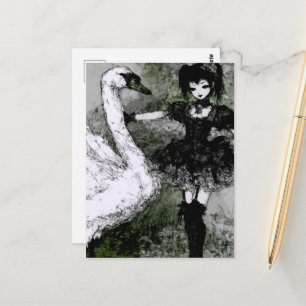 Zwarte en Witte Zwaan en Ballerina Briefkaart