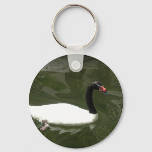 Zwarte en Witte Zwaan Sleutelhanger