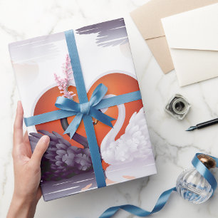 Zwarte en witte zwanen cadeaupapier