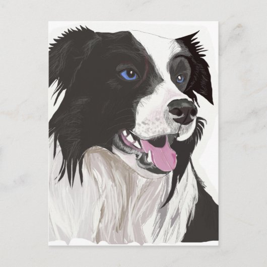 zwarte en witte zwarte blauwe ogen briefkaart (Voorkant)