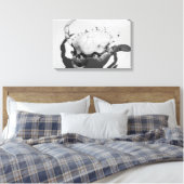 Zwarte en witte zwarte Zee Canvas Afdruk (Insitu (Slaapkamer))