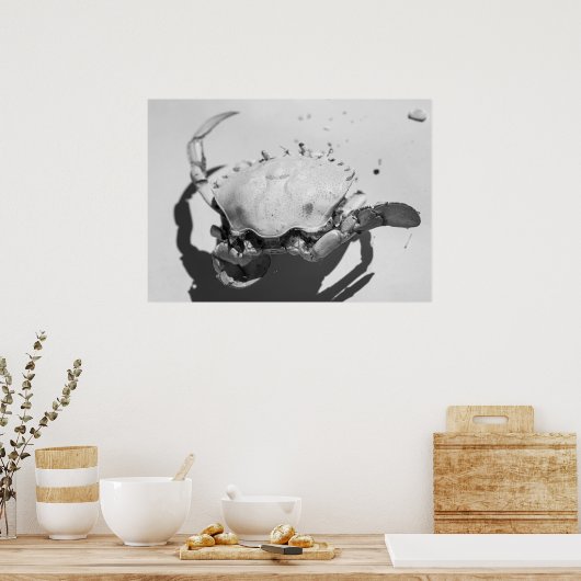 Zwarte en witte zwarte Zee Poster (Keuken)