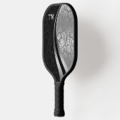 Zwarte en zilverdampkappelpeddel pickleball paddle (Links)