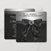 Zwarte en zilveren Bat Mitswa Kaart (Voorkant / Achterkant)