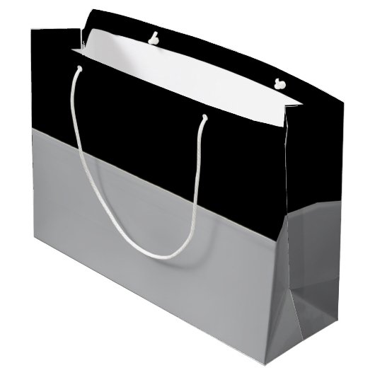 Zwarte en zilvergrote tas groot cadeauzakje (Achterkant Gekanteld)