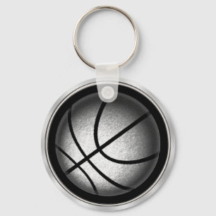 Zwarte en zilverkleurige Basketball-Sleutelhangers Sleutelhanger