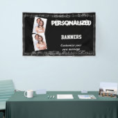 Zwarte en zilvernoten spandoek (Beurs)