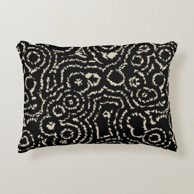  zwarte en zwarte cirkels accent kussen (Voorkant)