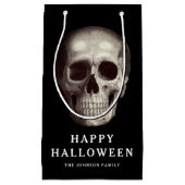 Zwarte enge schedel Halloween Klein Cadeauzakje (Voorkant)