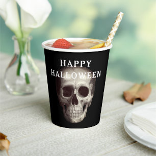 Zwarte Enge Schedel Volwassenen Halloween Papieren Bekers