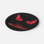 Zwarte enge starende rode ogen papier Bord (Gekanteld)