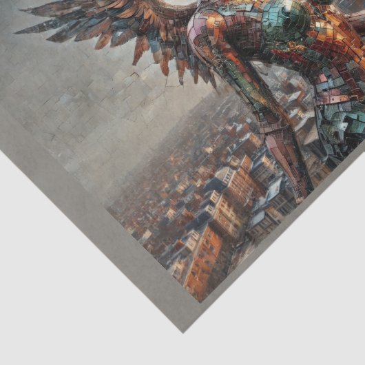 Zwarte engel boven Londen Tissuepapier (Detail)