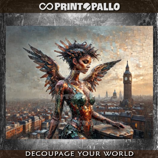 Zwarte engel boven Londen Tissuepapier