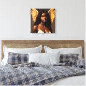 Zwarte Engel Etherische Angelcore Kunst Canvas Afdruk (Insitu (Slaapkamer))