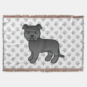 Zwarte Engelse Staffordshire Bull Terrier Hond Deken