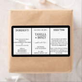 Zwarte etherische olie Cosmetische fles wikkel ron Etiket (Insitu)