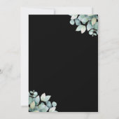 Zwarte Eucalyptus groen bruiloft Kaart (Achterkant)