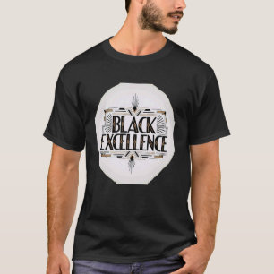 Zwarte Excellent Art Deco Empowerment Grafisch T-shirt
