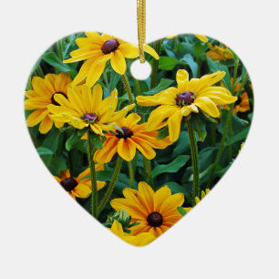 Zwarte eyed de bloemtuin van Susan Keramisch Ornament