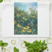 Zwarte Eyed Susan keukenhanddoek van Mandy Roeing (Gevouwen)