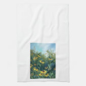 Zwarte Eyed Susan keukenhanddoek van Mandy Roeing (Verticaal)