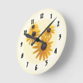 Zwarte Eyed Susans Hart Ronde Klok (Hoek)