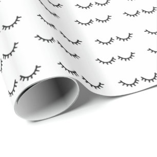 Zwarte Eyelashes Cadeaupapier