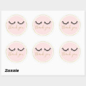 Zwarte Eyelashes Dank u Ronde Sticker (Vel)
