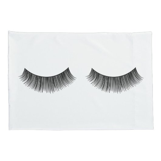 Zwarte Eyelashes op wit Kussensloop (Achterkant-Rechts)