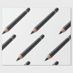 Zwarte eyeliner potlood make-upillustratie cadeaupapier
