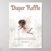 Zwarte Fairy Baby shower Luier Raffle Tafelteken Poster (Voorkant)