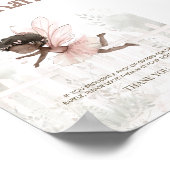 Zwarte Fairy Baby shower Luier Raffle Tafelteken Poster (Hoek)