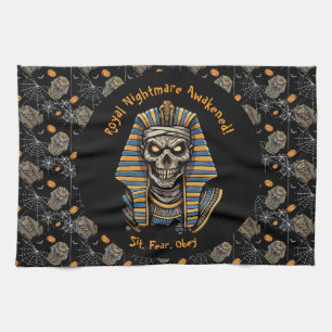 🖤 Zwarte Farao Mummy Keuken Handdoek 🎃