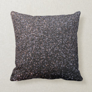 Zwarte faux glitter-afbeelding kussen