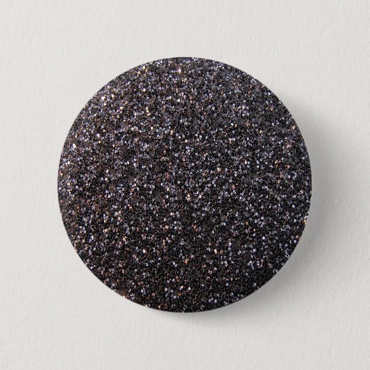 Zwarte faux glitter-afbeelding ronde button 5,7 cm (Voorkant)