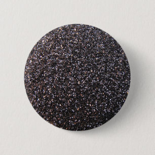 Zwarte faux glitter-afbeelding ronde button 5,7 cm