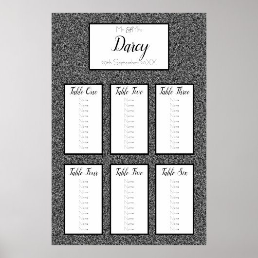 Zwarte faux-glitterzitje poster (Voorkant)