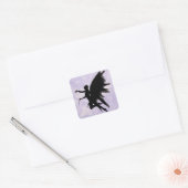 Zwarte fee, Paarse achtergrond Sticker (Envelop)