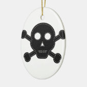 Zwarte feelhuid keramisch ornament (Links)