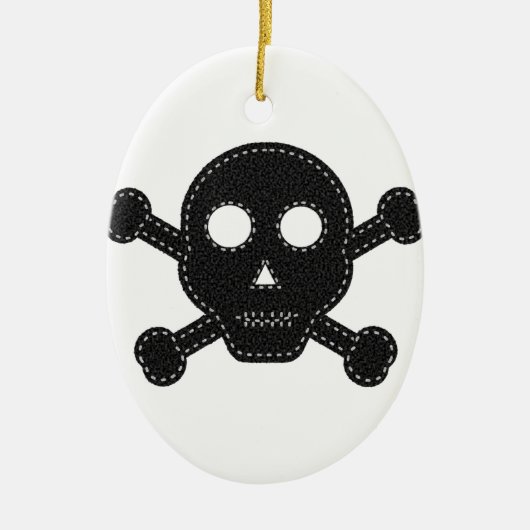 Zwarte feelhuid keramisch ornament (Voorkant)