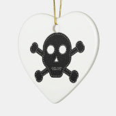 Zwarte feelhuid keramisch ornament (Links)