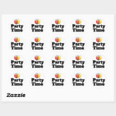 Zwarte Feestballonnen Ronde Sticker (Vel)