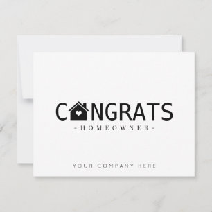 Zwarte felicitaties nieuwe huiseigenaar onroerend  kaart