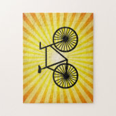 Zwarte fiets; gele achtergrond legpuzzel (Verticaal)